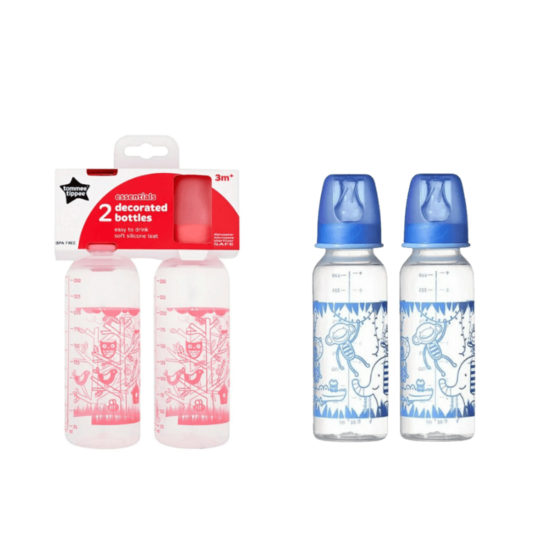 Tommee Tippee ESS 2x 250 mL SN Dec Bottle Pink/Blue