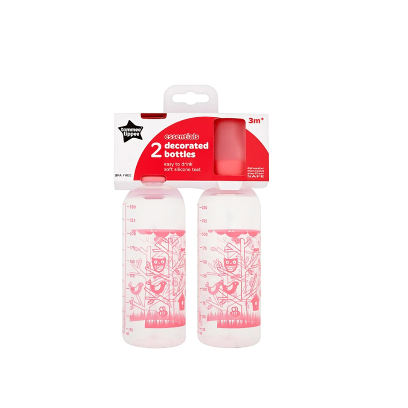 Tommee Tippee ESS 2x 250 mL SN Dec Bottle Pink/Blue