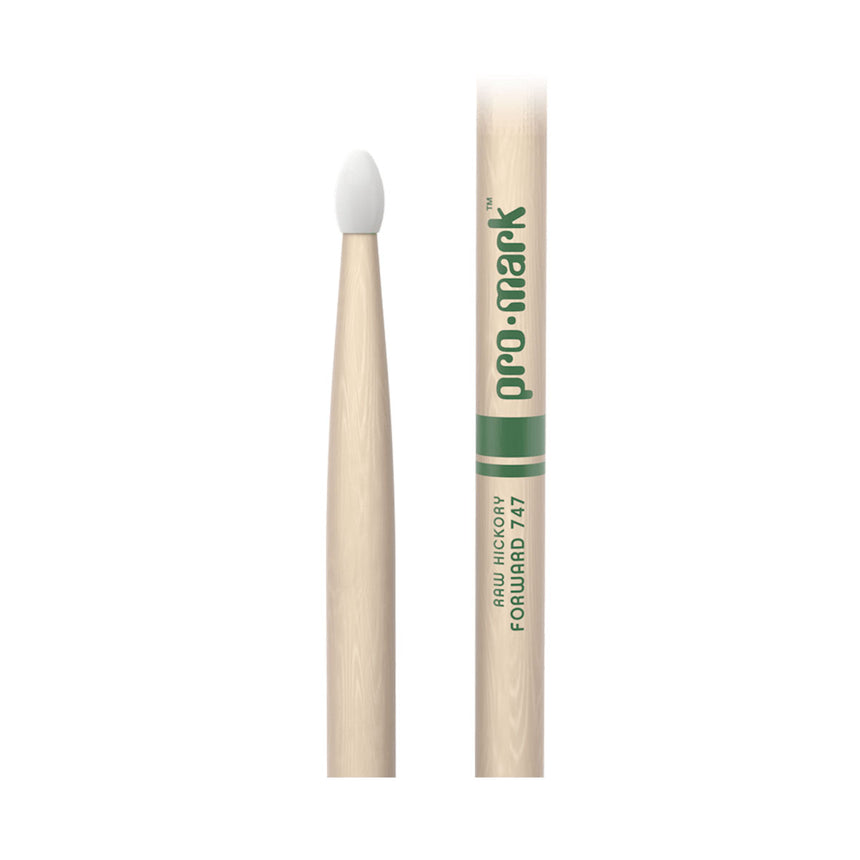 Promark 747 Forward Raw Hickory Nylon Drumsticks