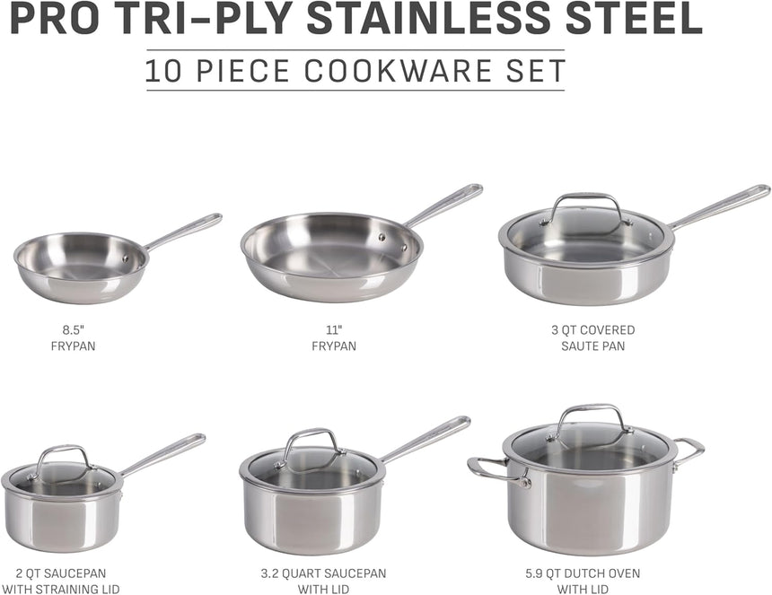 Tefal Pro Tri-Ply Stainless Steel Cookware