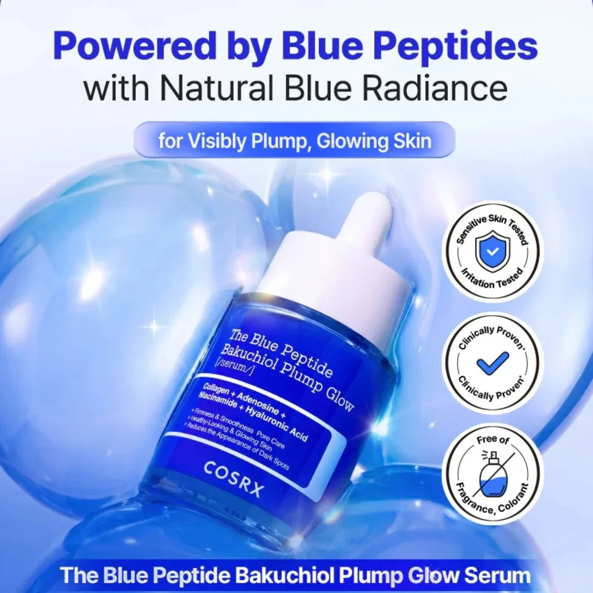 The Blue Peptide Bakuchiol Plump Glow Serum 50ml