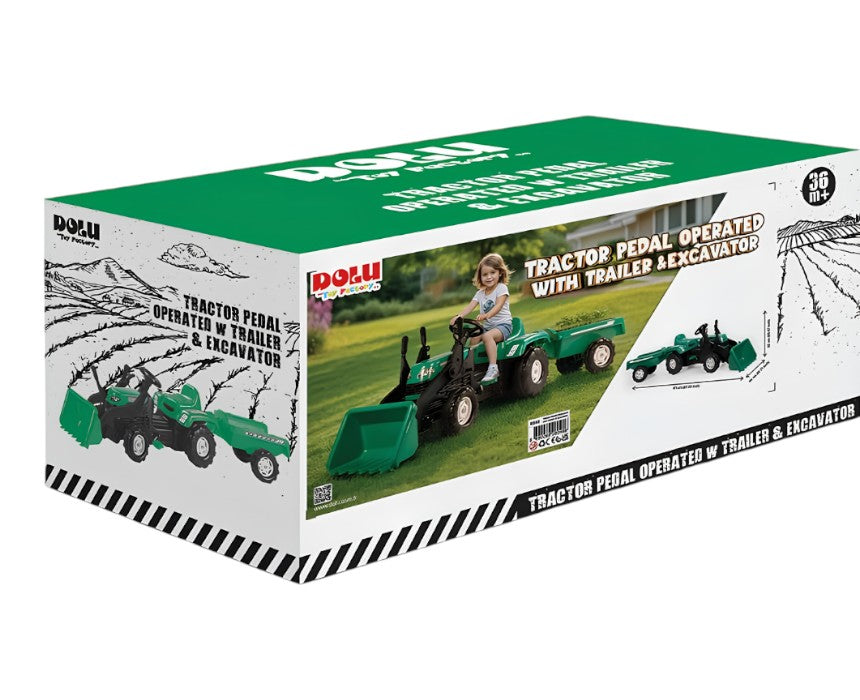 Kids Pedal Tractor Toy in Green