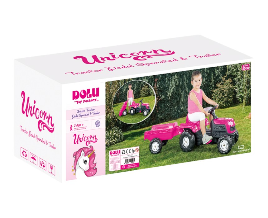 Kids Pedal Tractor Toy in Pink