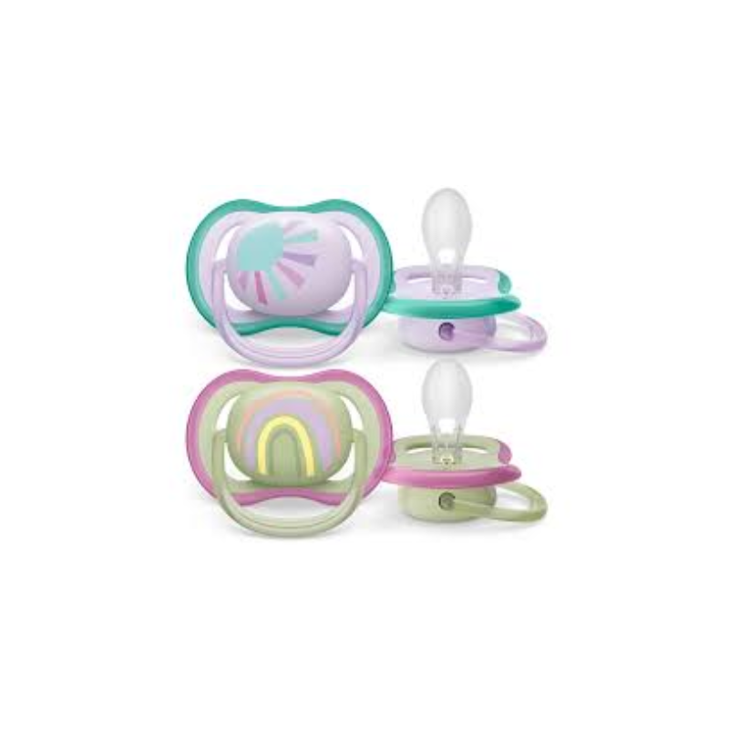 Philips Avent Ultra Air Soothers Rainbow 0-6m Girl
