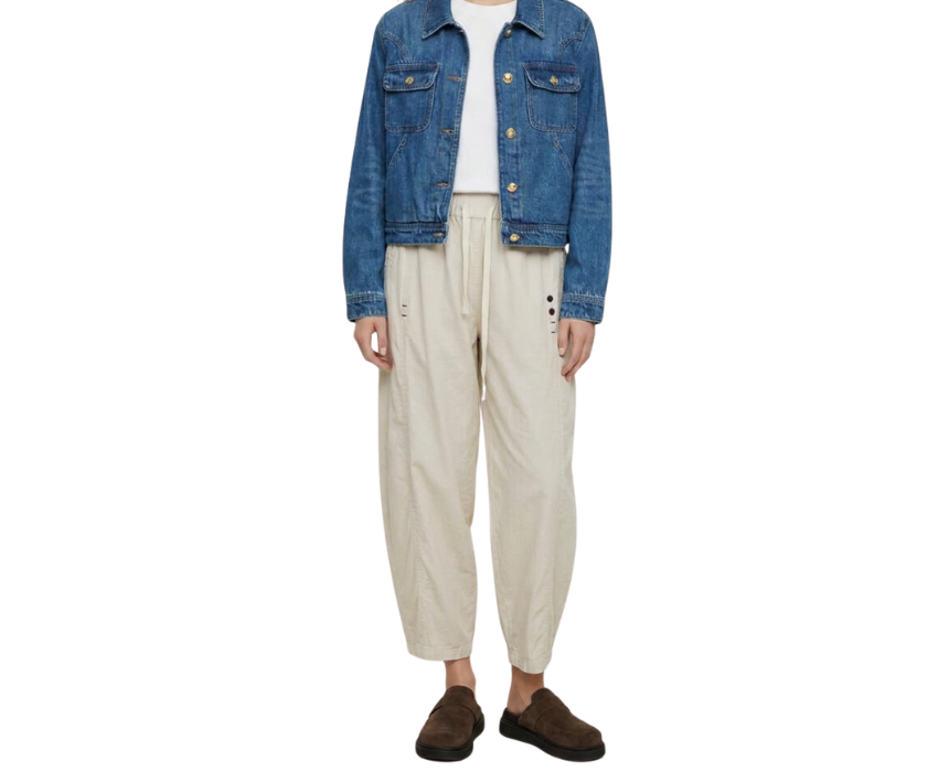Beige Lightweight Ankle Pants
