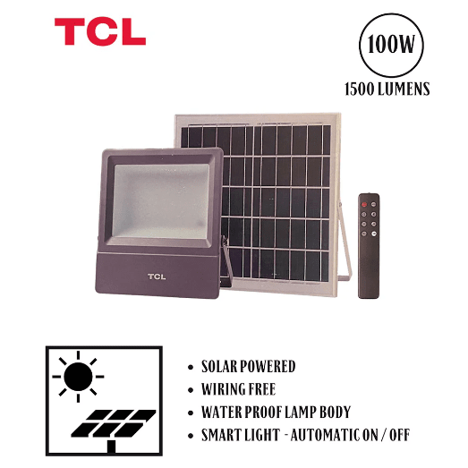 Solar Flood Light T102 100W 6500K Time Dim + Remote light Solar Flood Light T102 100W 6500K Time Dim + Remote Solar Flood Light T102 100W 6500K Time Dim + Remote TCL