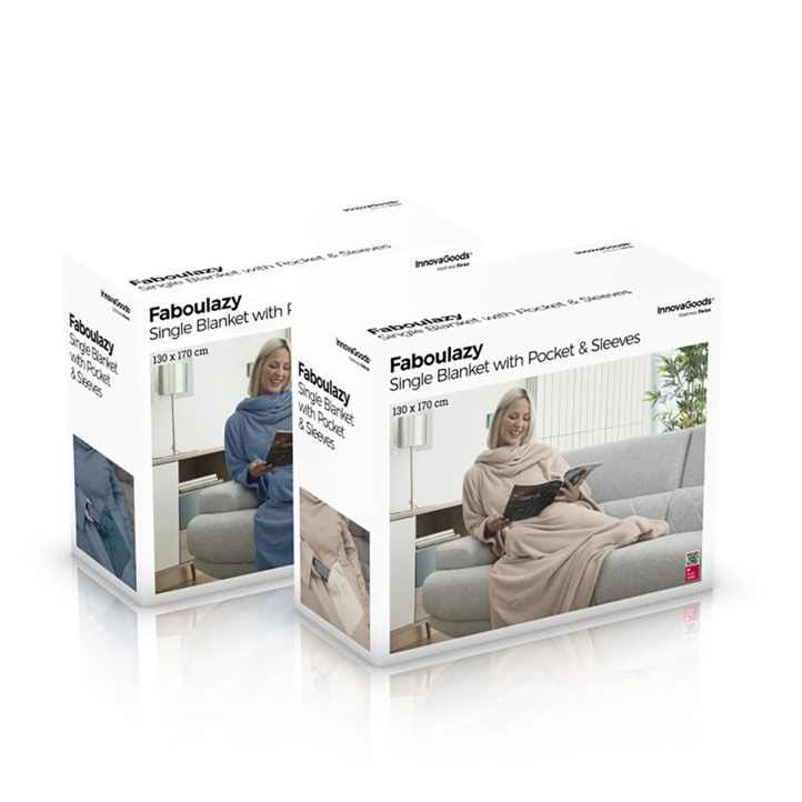 InnovaGoods Sleeved Blanket Faboulazy Beige