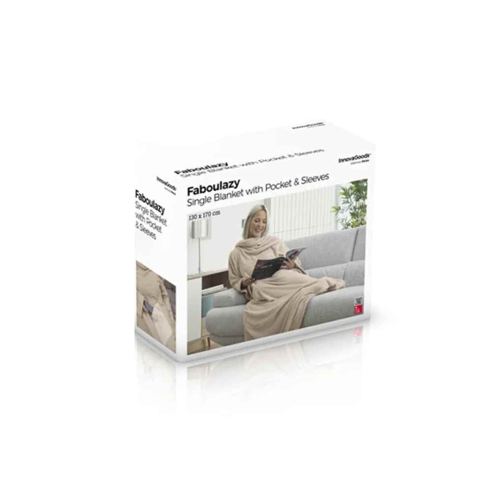 InnovaGoods Sleeved Blanket Faboulazy Beige