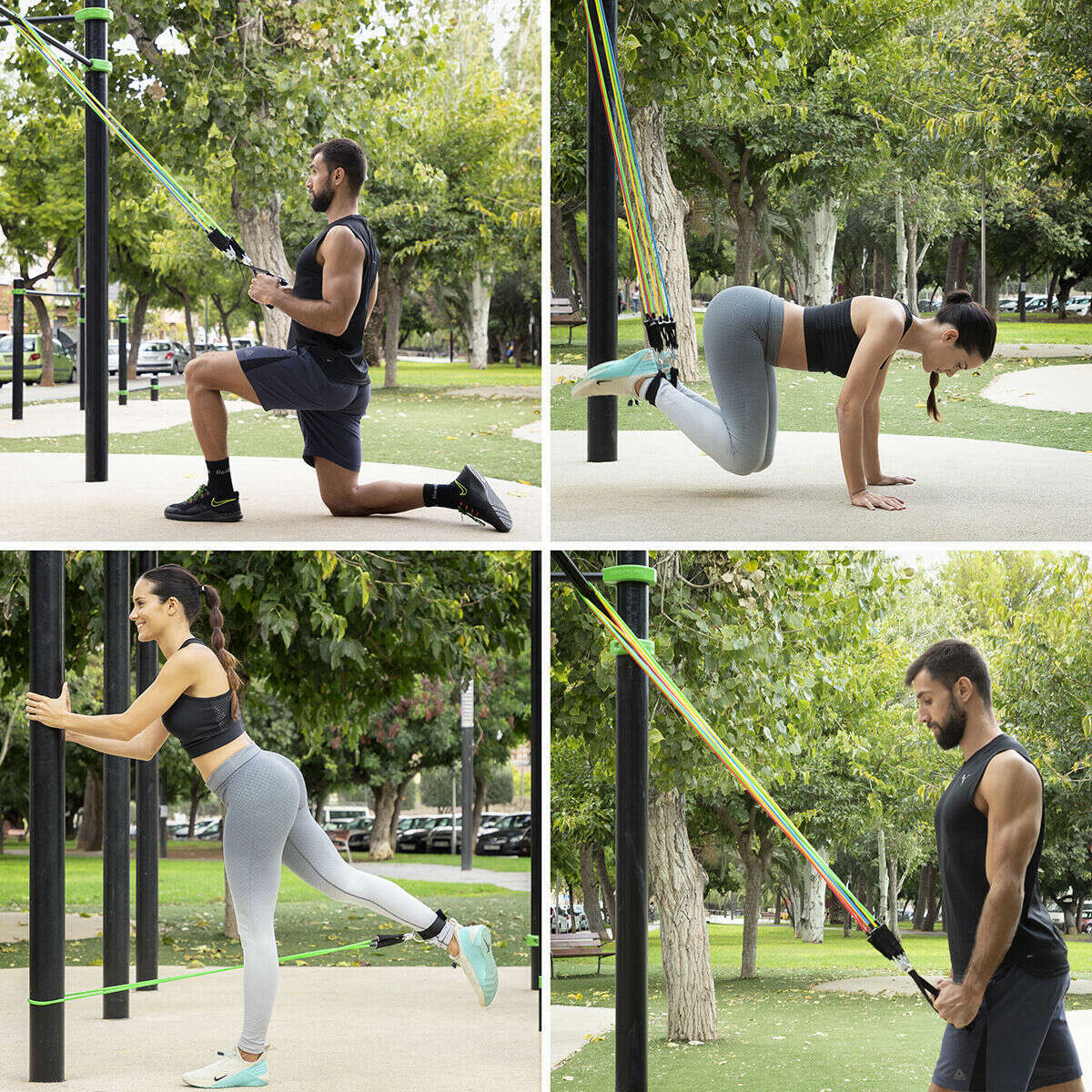 Set of Resistance Bands with Accessories and Exercise Guide sport equipment Set of Resistance Bands with Accessories and Exercise Guide Set of Resistance Bands with Accessories and Exercise Guide InnovaGoods