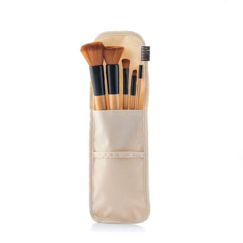 InnovaGoods Wooden Make-Up Brush Set Miset 5 Units