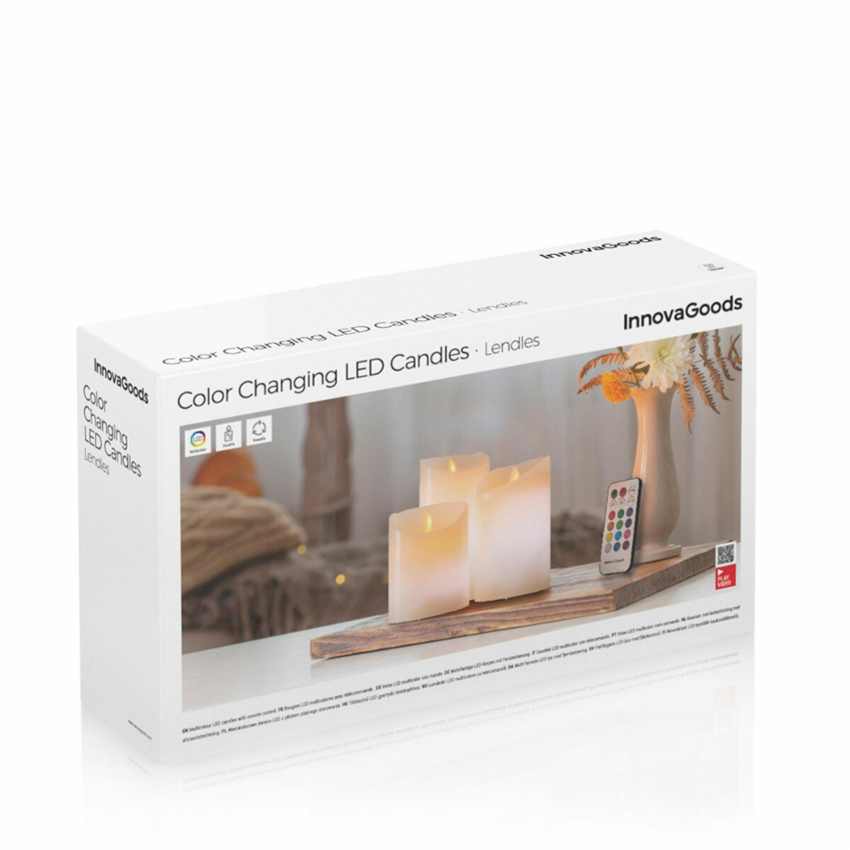 InnovaGoods Flame LED Candles Remote Control 3 Units