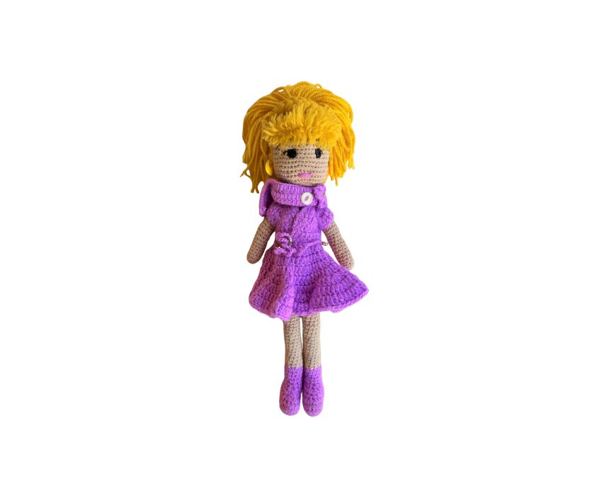 Violet Vogue Crochet Doll Handmade