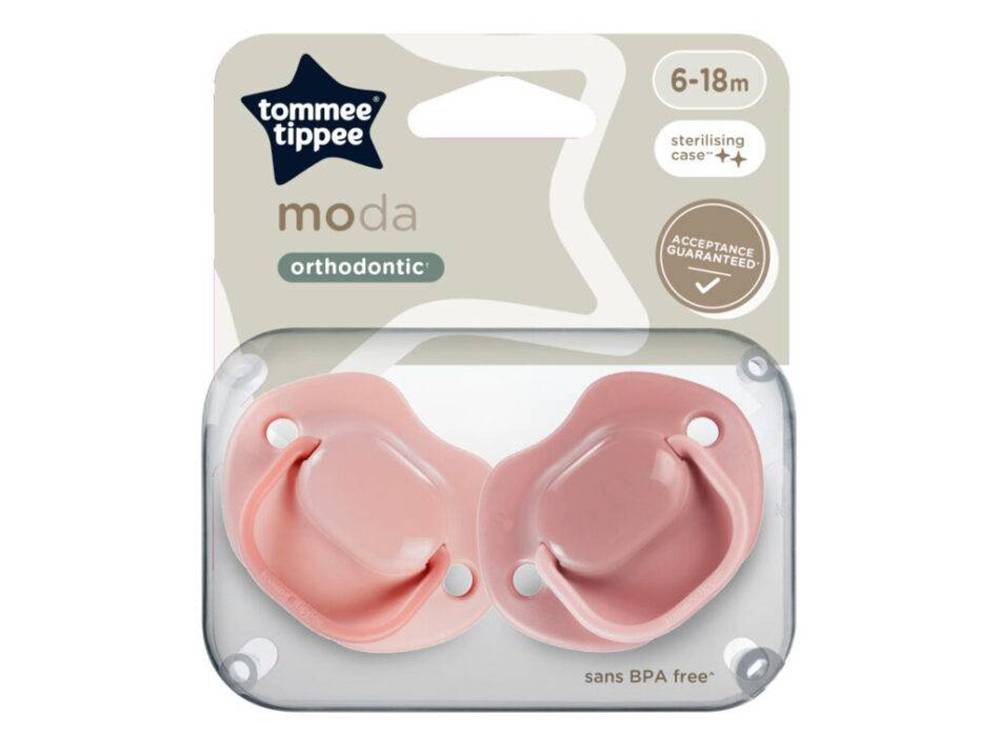 Tommee Tippee Moda Girl Soother 6-18M 2 Pieces