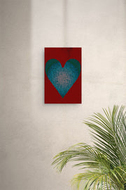 Burgundy Heart Digital Print Canvas