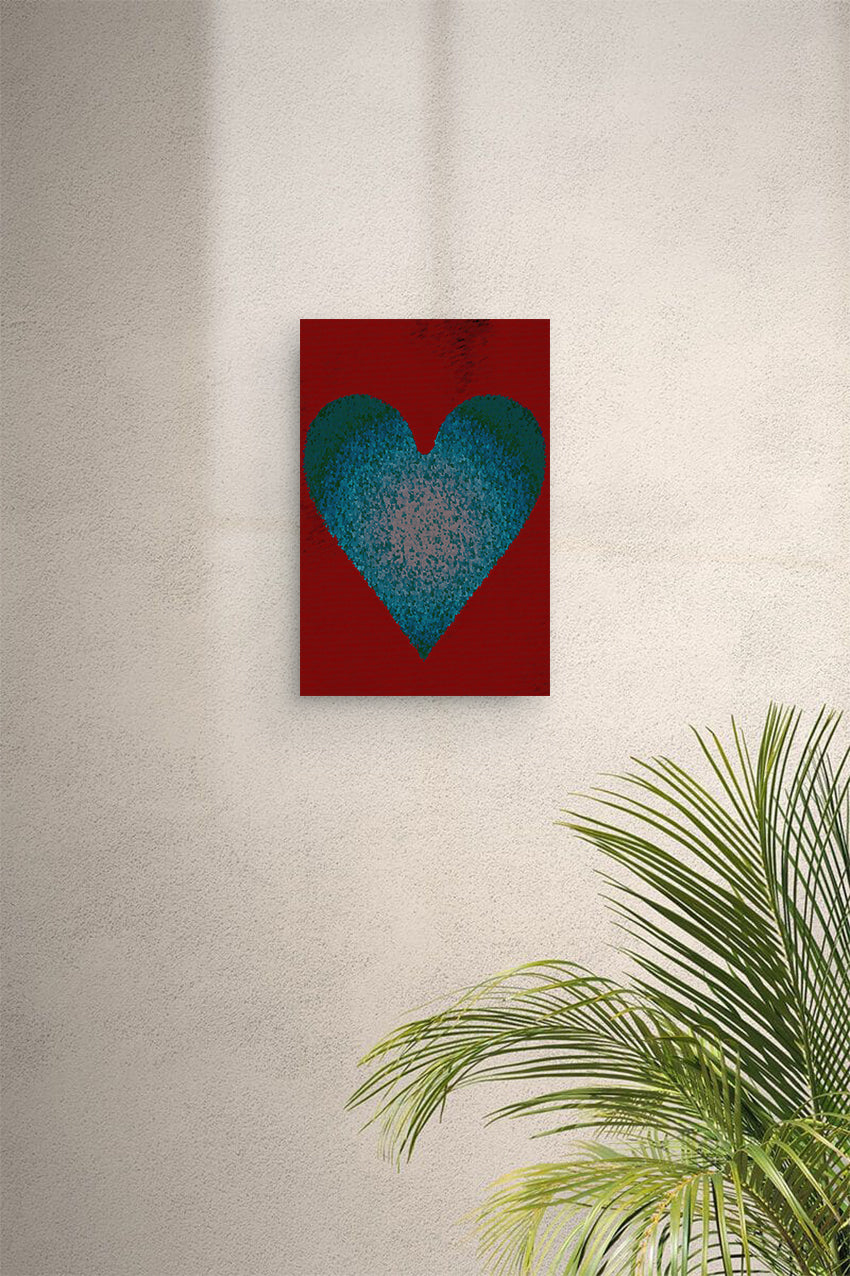 Burgundy Heart Digital Print Canvas