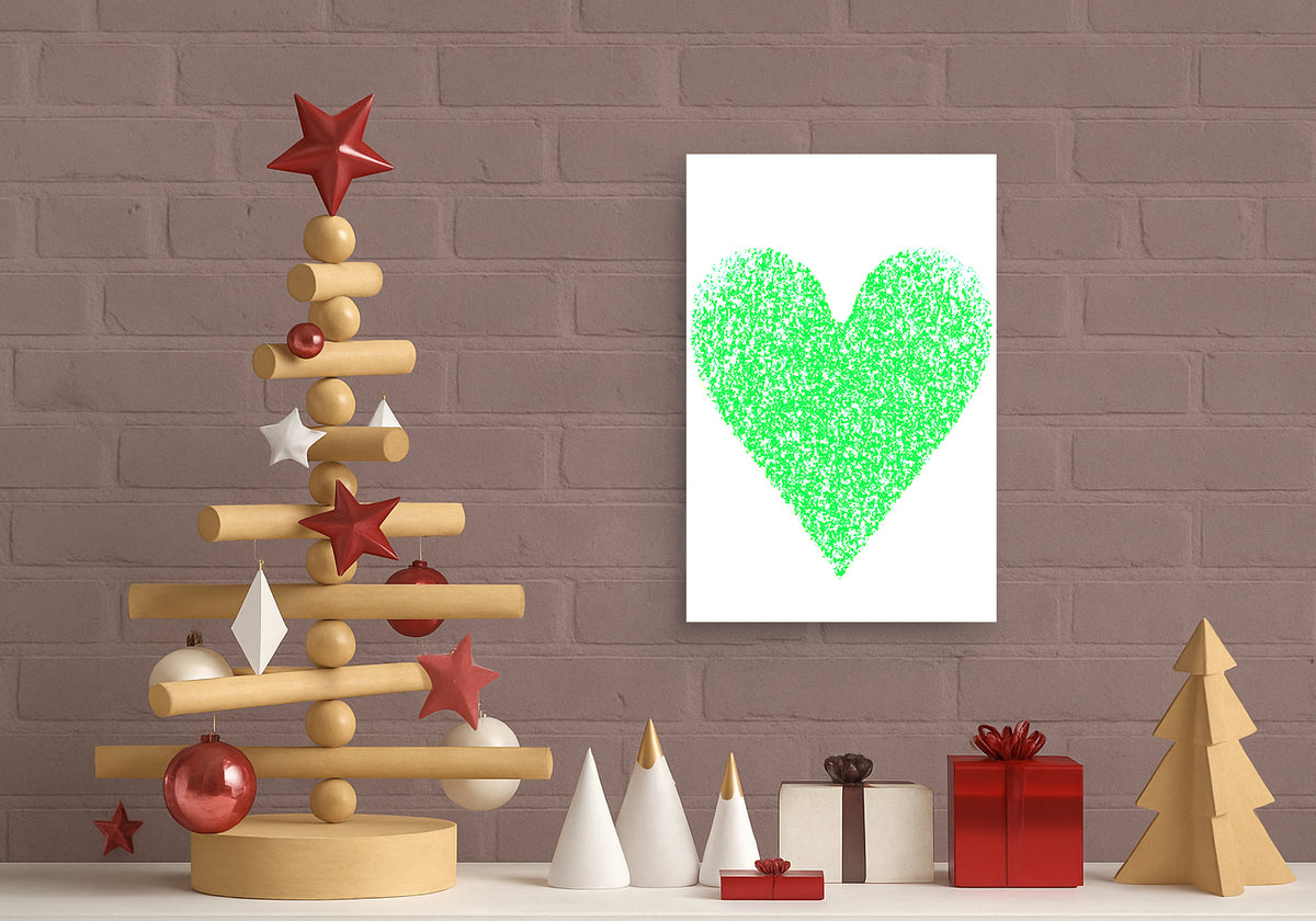 Green Heart Digital Print Canvas