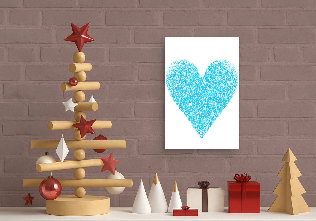 Blue Heart Digital Print Canvas