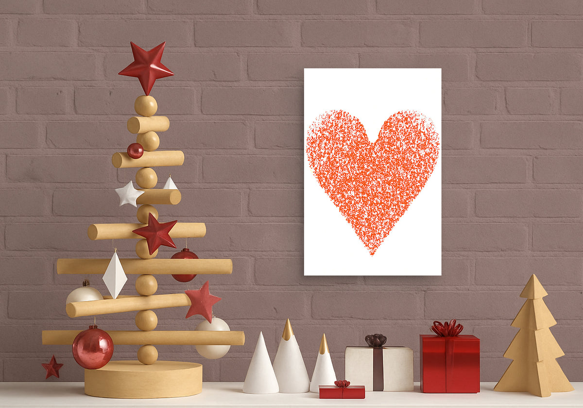 Orange Heart Digital Print Canvas