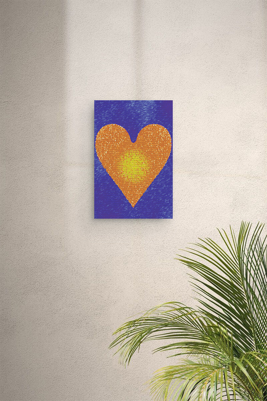 Orange Heart Digital Print Canvas