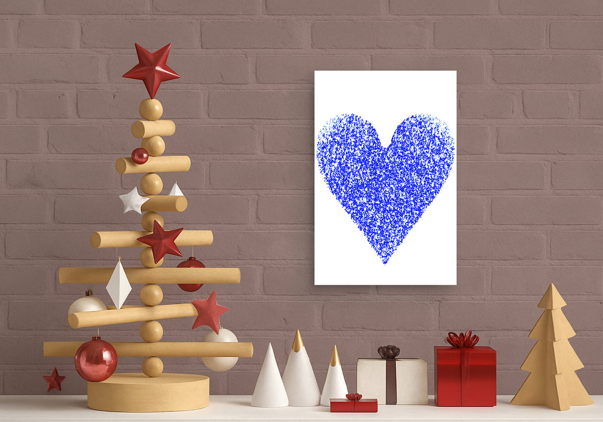 Royal Blue Heart Digital Print Canvas