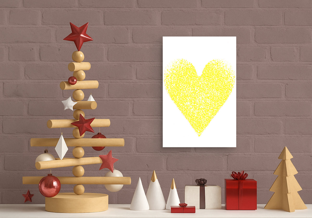 Yellow Heart Digital Print Canvas