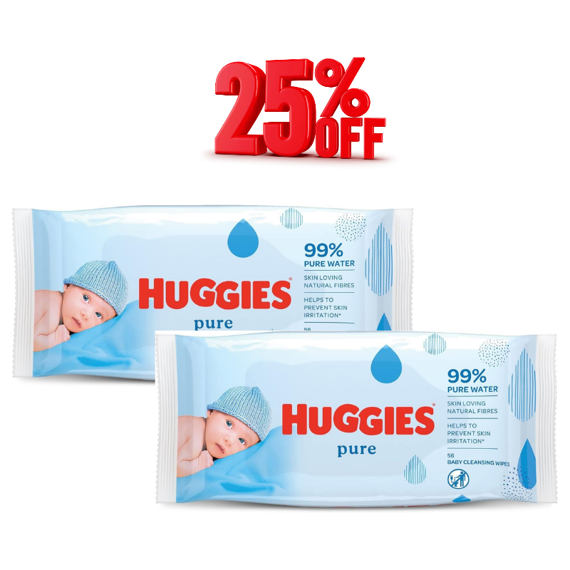 Huggies Pure Water Wet Wipes Pack of 2