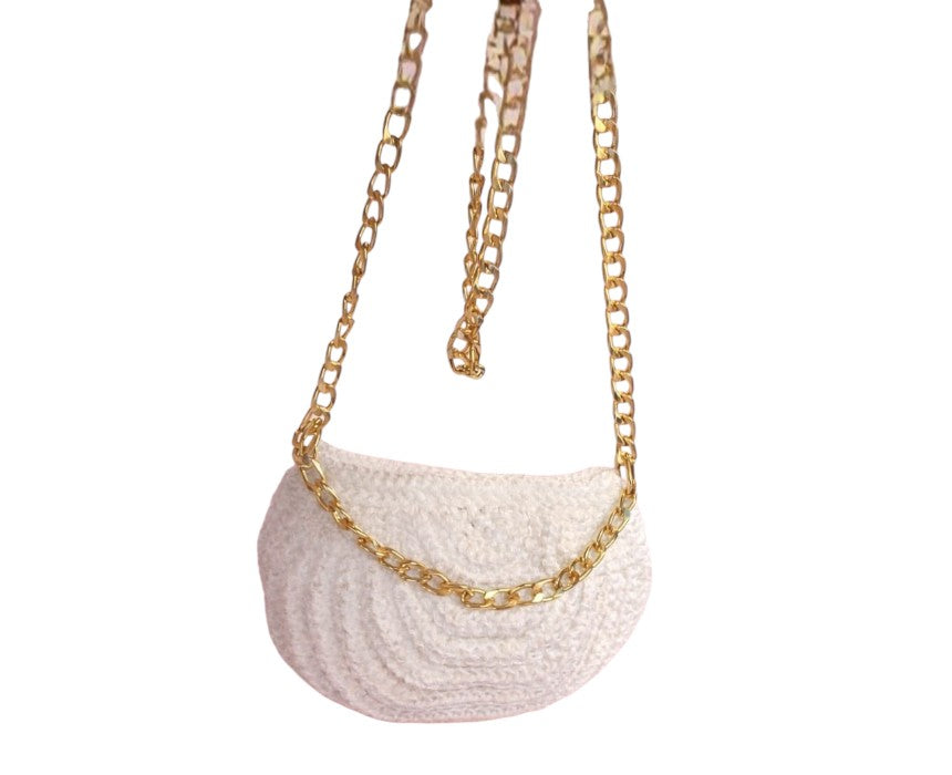 White Crochet Shoulder Bag
