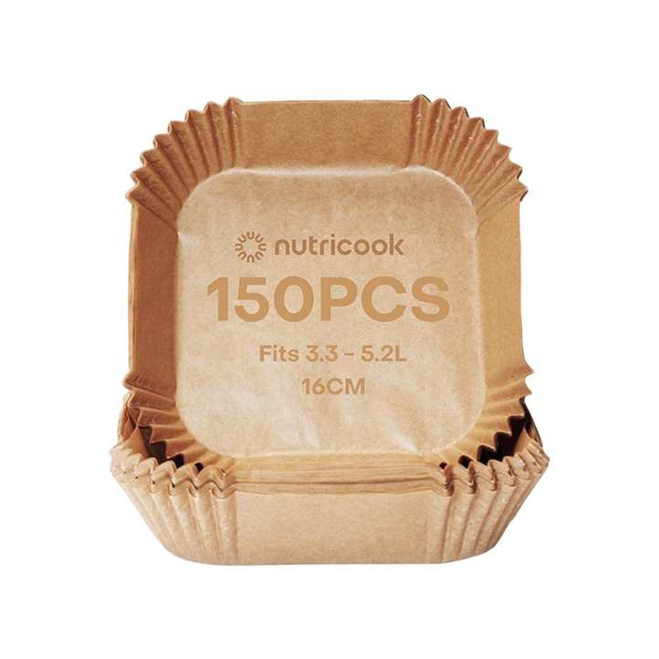 Nutricook 150Pcs Disposable Air Fryer Liner, Water-Proof Baking Paper For Air Frying, Baking, Roasting, Microwave, 16cm Square