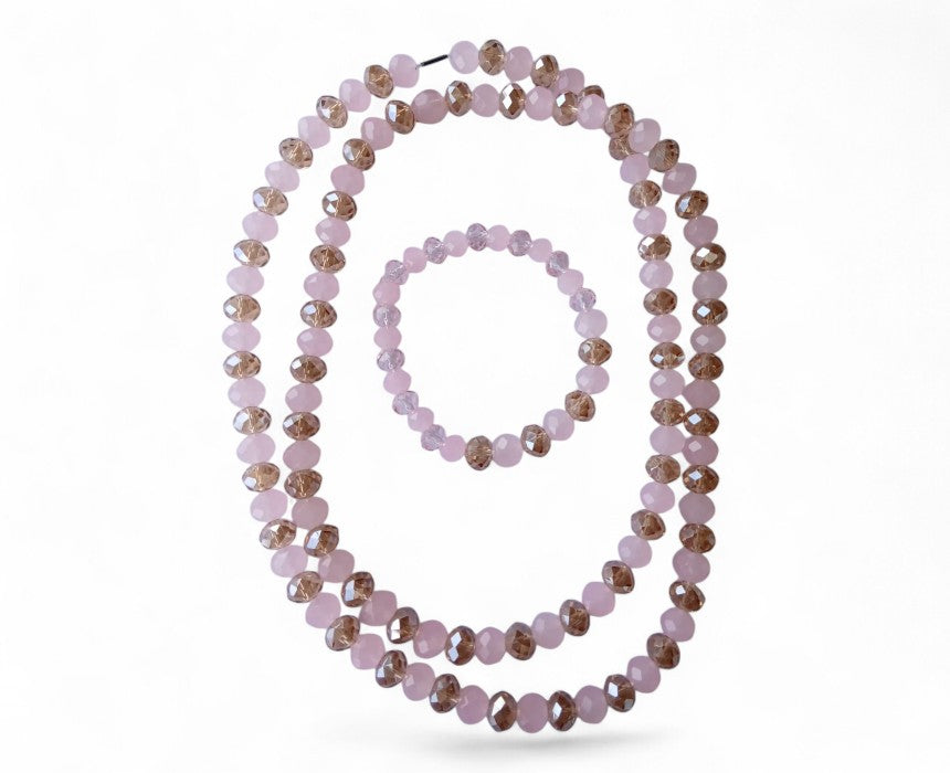 Crystal Jewelry Necklace and Bracelet Set