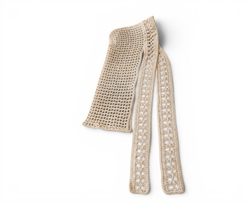 White Women's Crochet Desert Bandana
