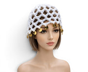 White Women's Crochet Cap