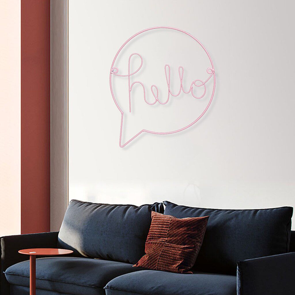 "Hello" Metal sign