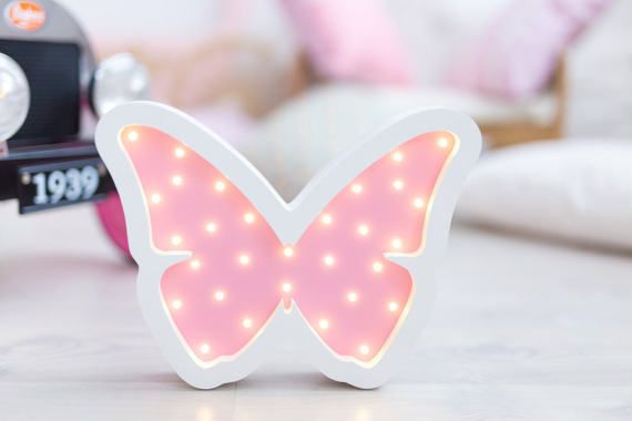 Butterfly Wood LED Light Bulbs 30x22x3cm