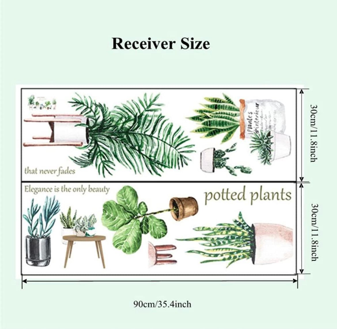 Potted Plants Wall Decal 57 x 106 cm