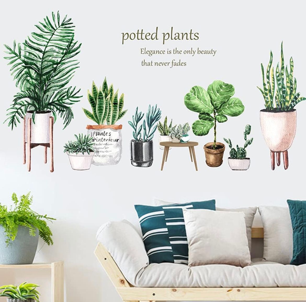 Potted Plants Wall Decal 57 x 106 cm