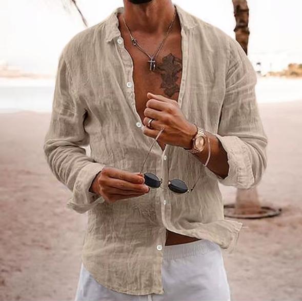 Classic Linen Button Down Unisex Shirt