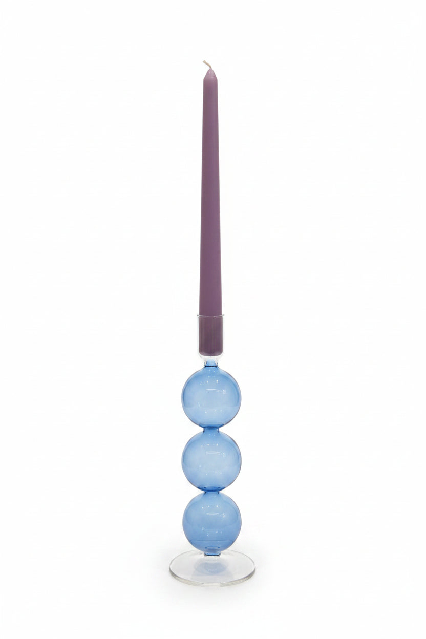 Blue Glass Candle Holder