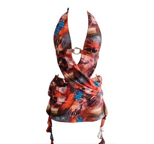Super Sexy Mini Multicolored Dress