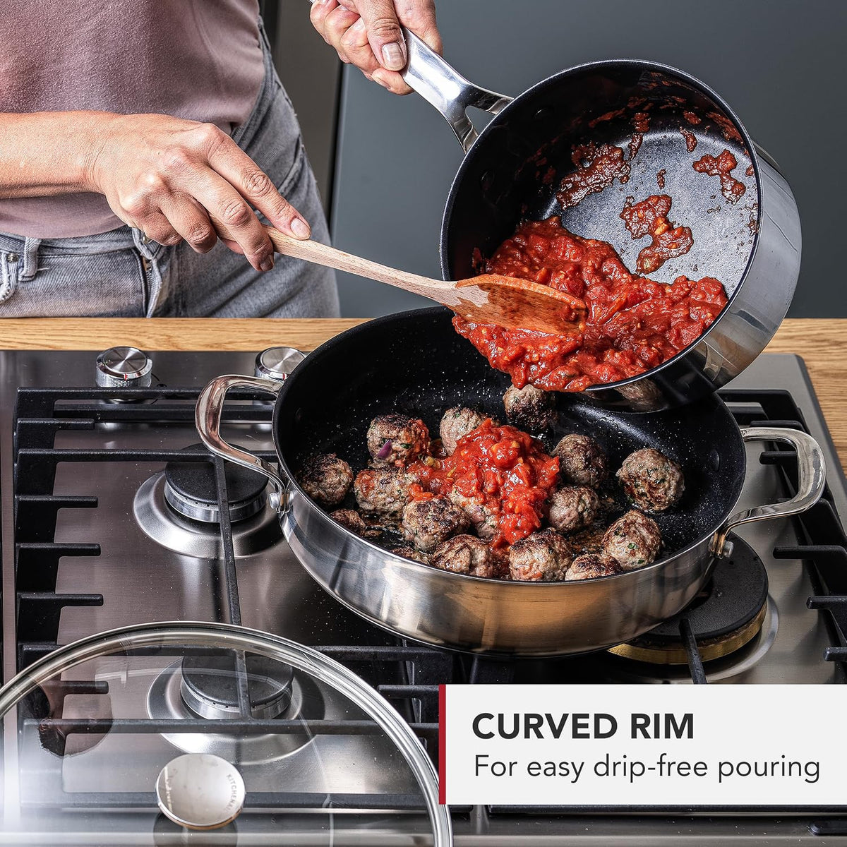 Stainless Steel Wok Pan 28 cm/3.L Wok Pan Stainless Steel Wok Pan 28 cm/3.L Stainless Steel Wok Pan 28 cm/3.L KitchenAid