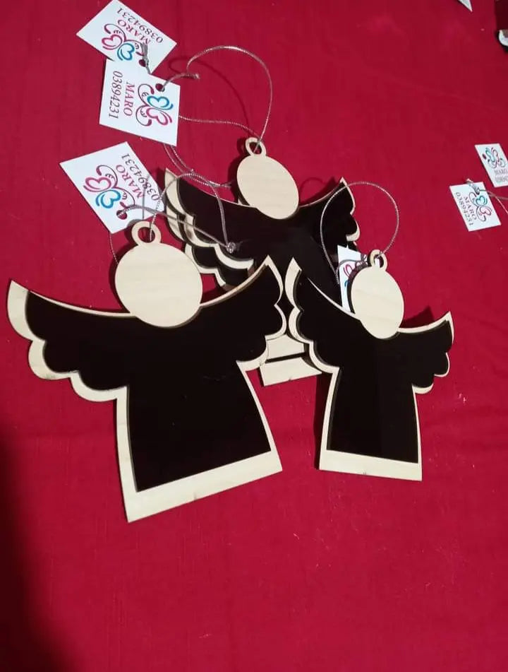 Kobkom By DM handmade wooden Christmas angel - holiday keepsake ornament