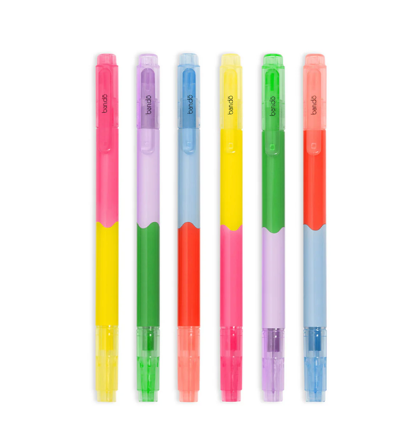 Write On Twin-Tip Highlighter Set - 6 Pens, 12 Colors
