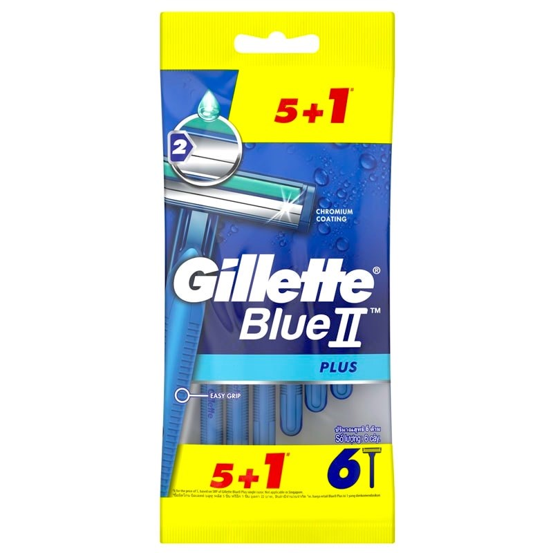 Gillette Blue 2 Plus 5+1 Razors 6 Pieces