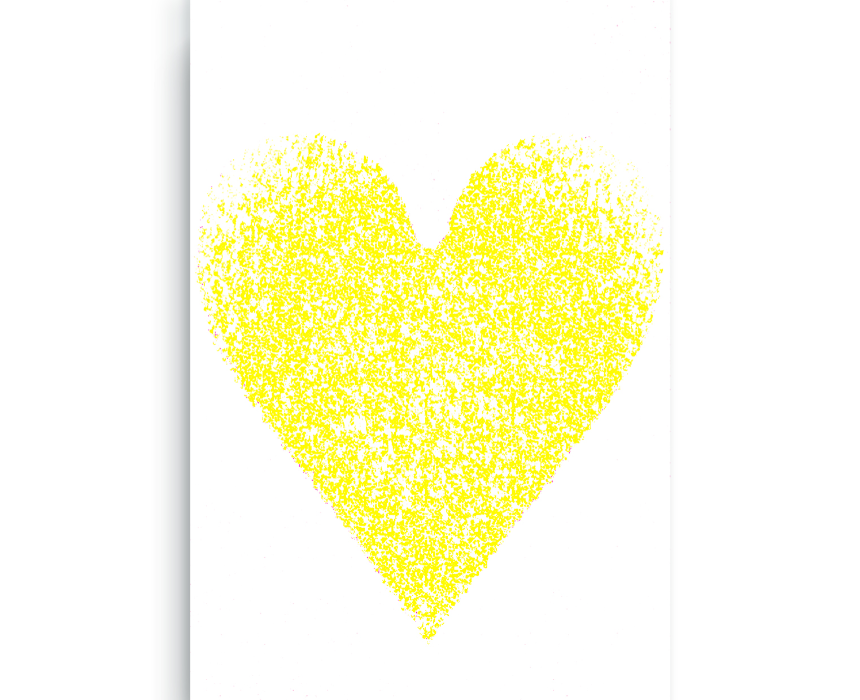 Yellow Heart Digital Print Canvas