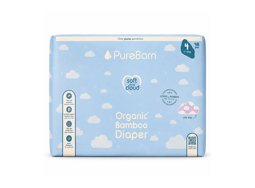 Pureborn Organic Diapers Size 4 24 Pieces