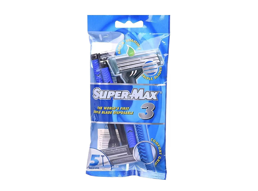 Super Max Men Triple Blade Razors 5 Pieces