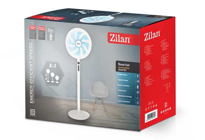 Zilan 3in1 Stand Fan 18 inch 55W