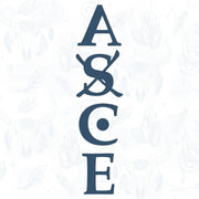 ASCE tattoo design on a white background