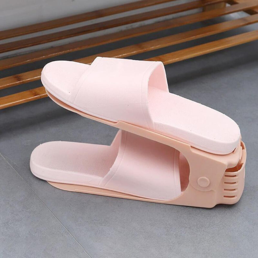 Adjustable shoe rack for cabinet organization