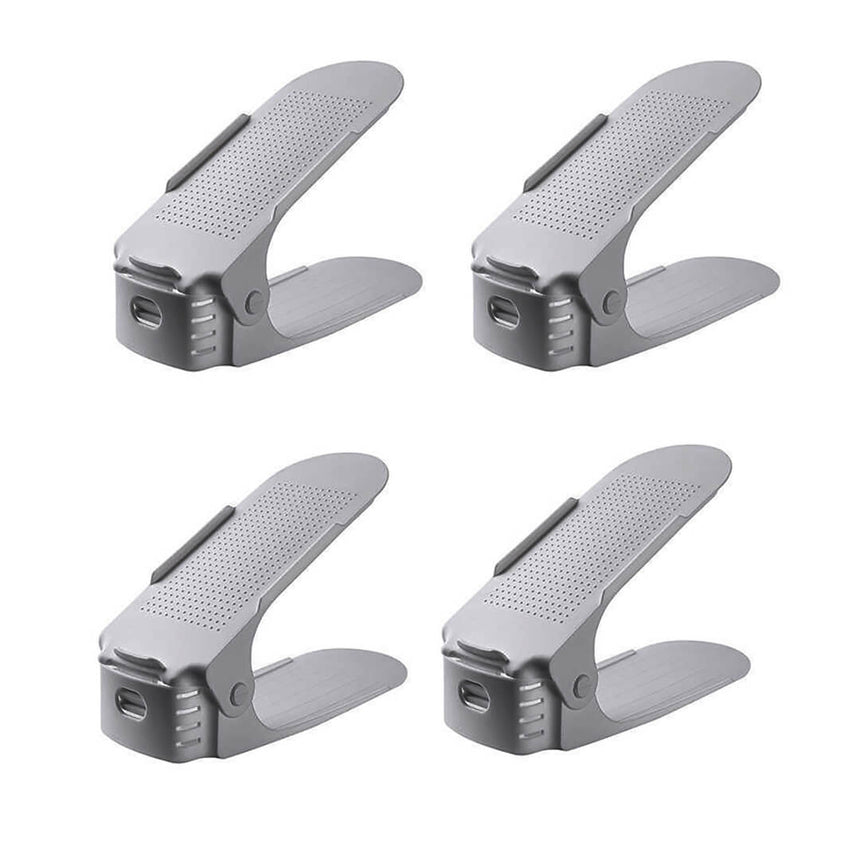 Adjustable shoe organizer storage rack, grey color