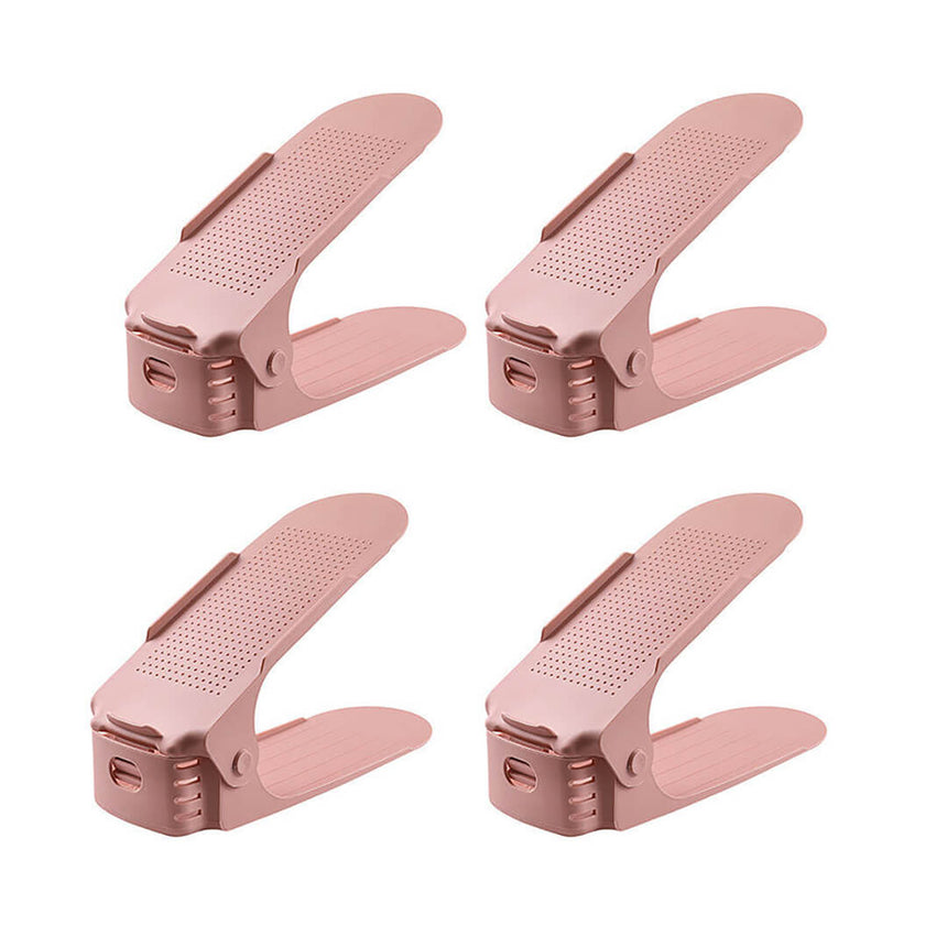 Adjustable shoe organizer rack, pink color